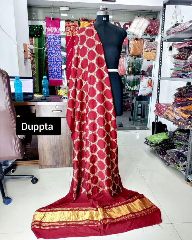 Lagadi Patta Chanderi Silk Designer Dupatta Wholesale Shop In Surat
